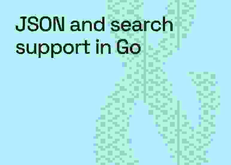 JSON and search support in Go